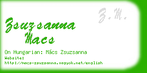 zsuzsanna macs business card